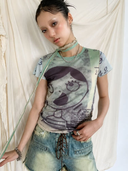 Weirdcore Graphic Baby Tee