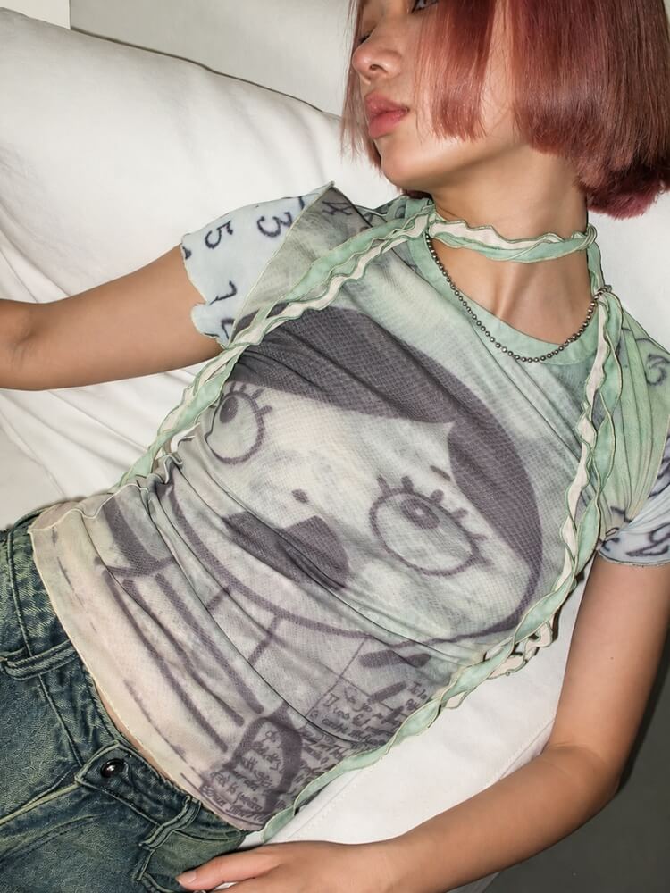 Weirdcore Graphic Baby Tee