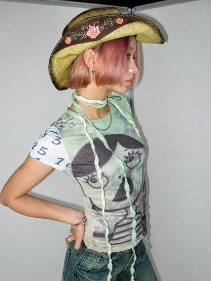 Weirdcore Graphic Baby Tee