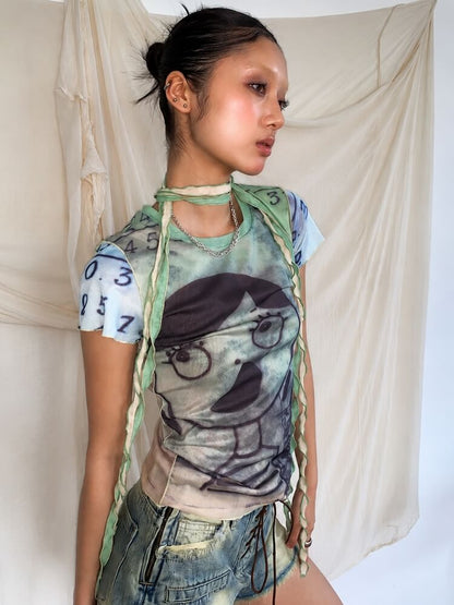 Weirdcore Graphic Baby Tee
