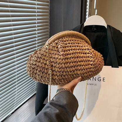 Woven Straw Clutch Bag