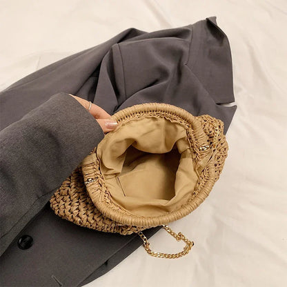 Woven Straw Clutch Bag