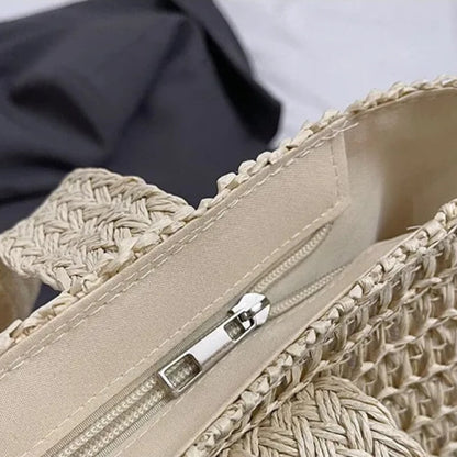 Woven Straw Tote Bag