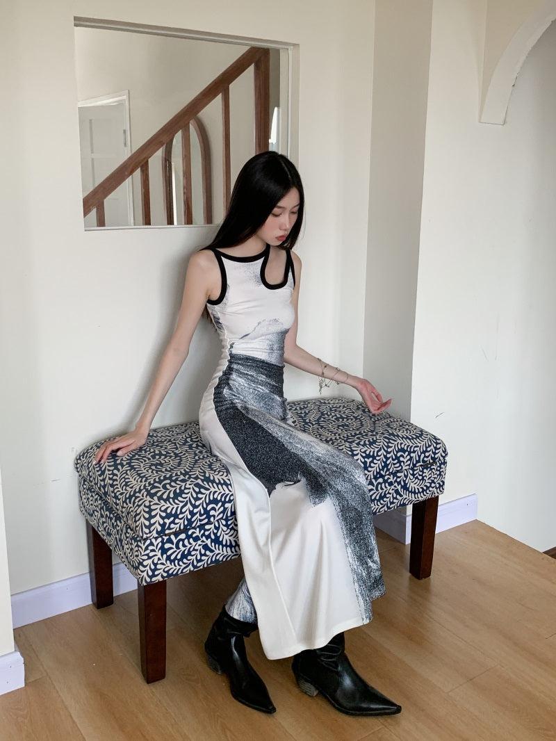 Y2K Abstract Maxi Dress