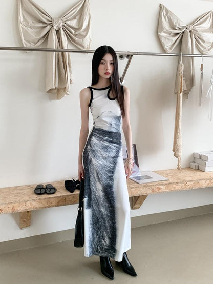 Y2K Abstract Maxi Dress