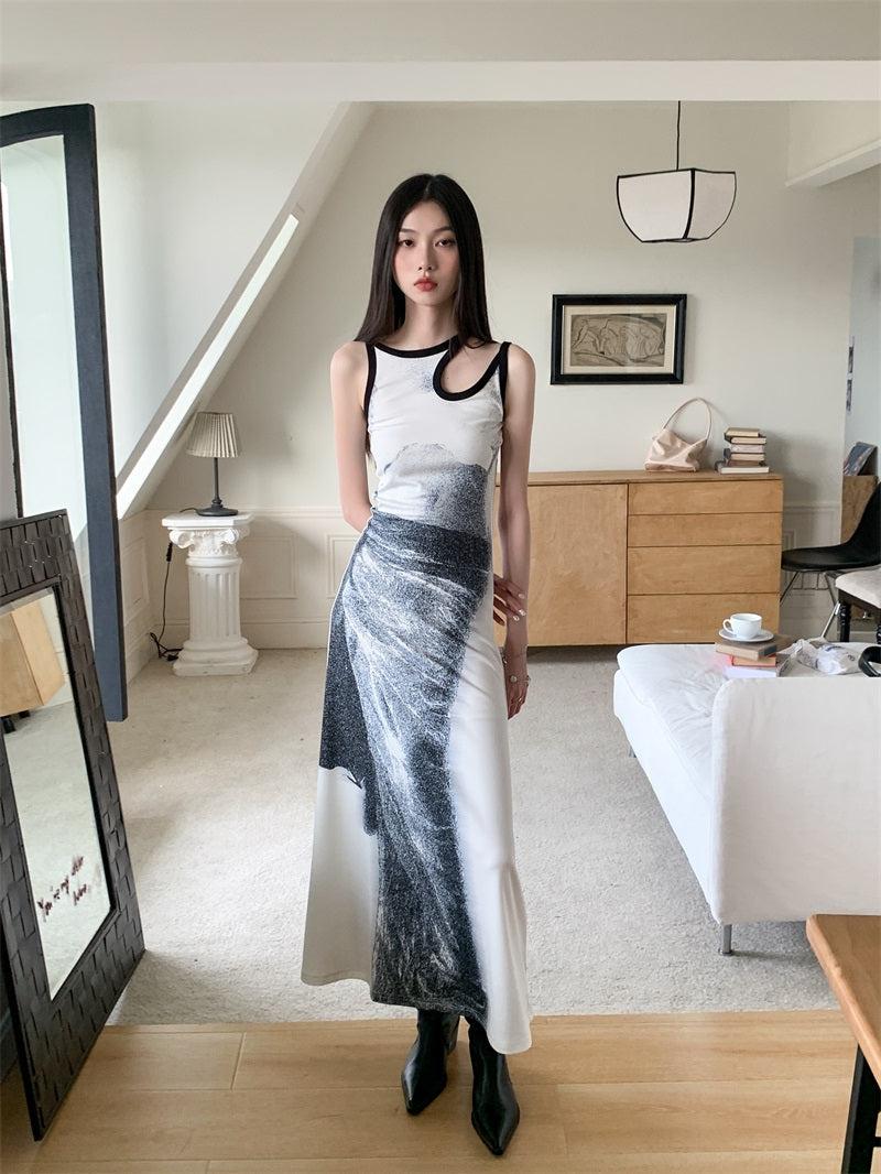 Y2K Abstract Maxi Dress