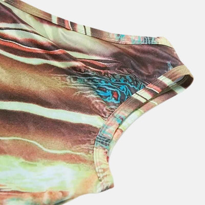 Y2K Abstract One Shoulder Top