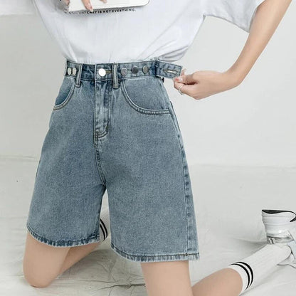 Adjustable Denim Shorts