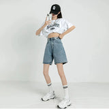 Adjustable Denim Shorts