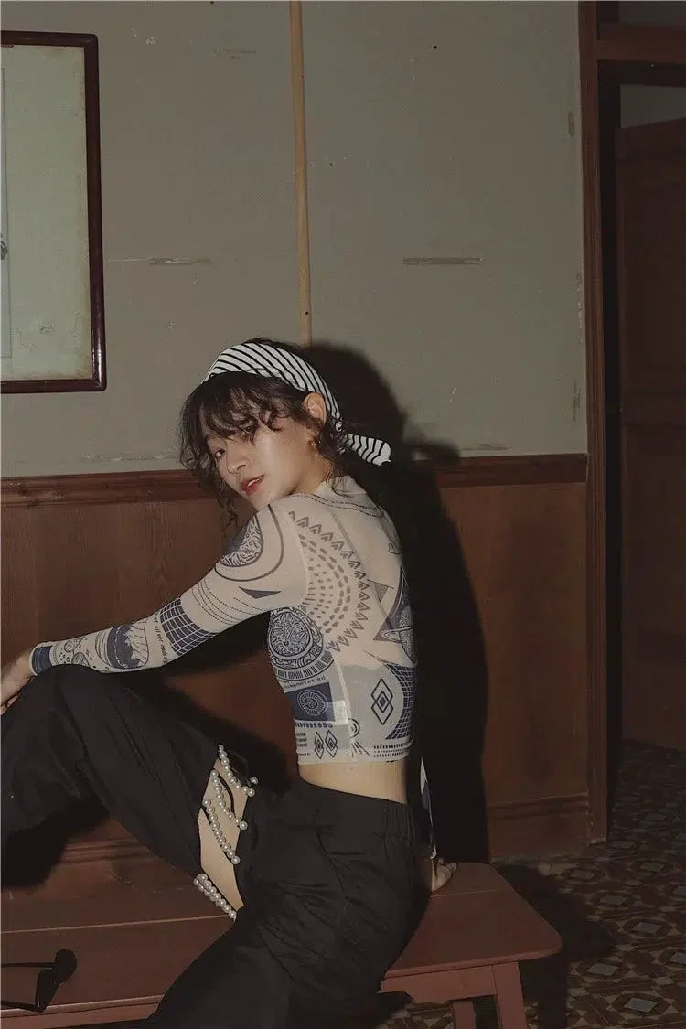 Y2K Ancient Egyptian Crop Top