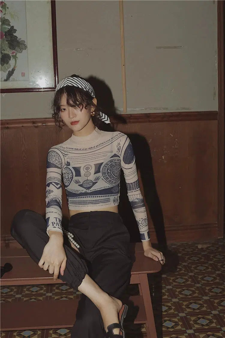 Y2K Ancient Egyptian Crop Top