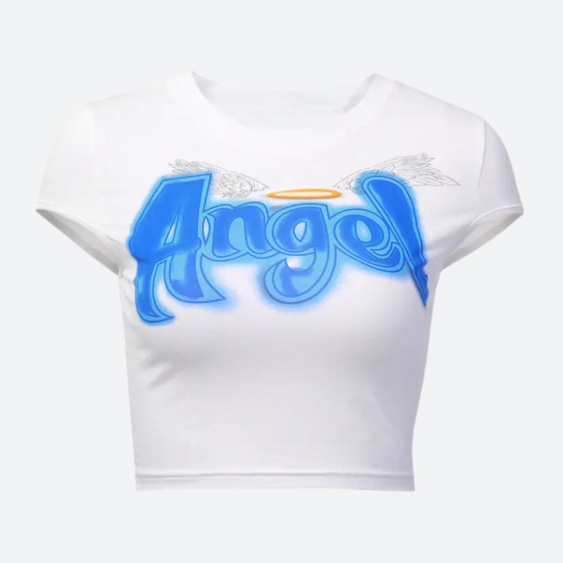 Y2K Angel Crop Top