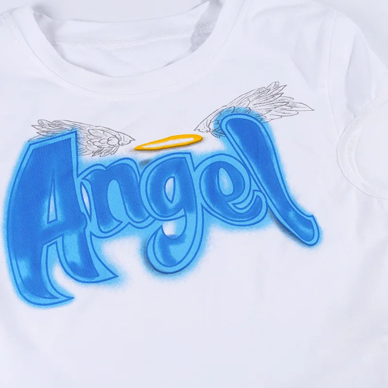 Y2K Angel Crop Top