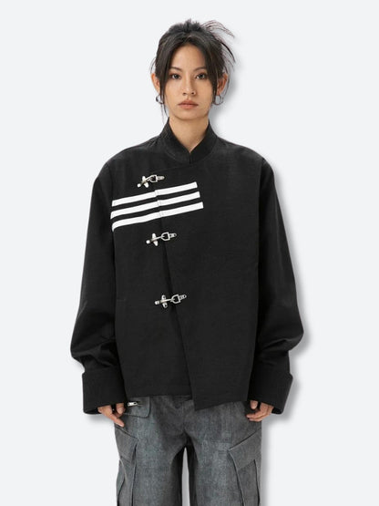 Y2K Asymmetric Frog Button Jacket