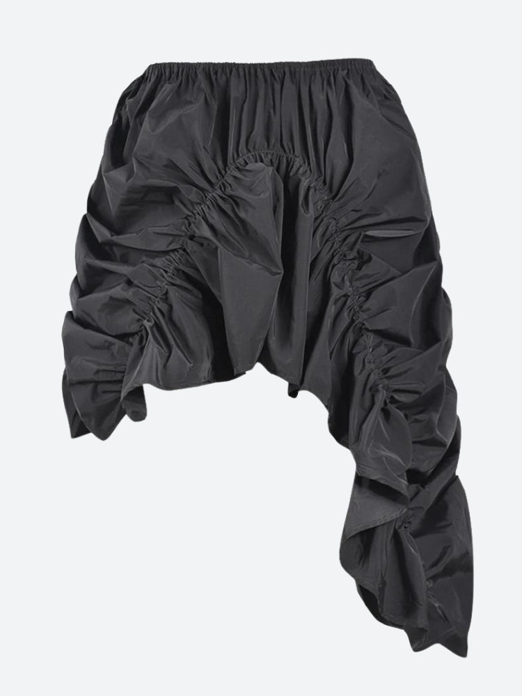 Y2K Asymmetric Ruched Mini Skirt