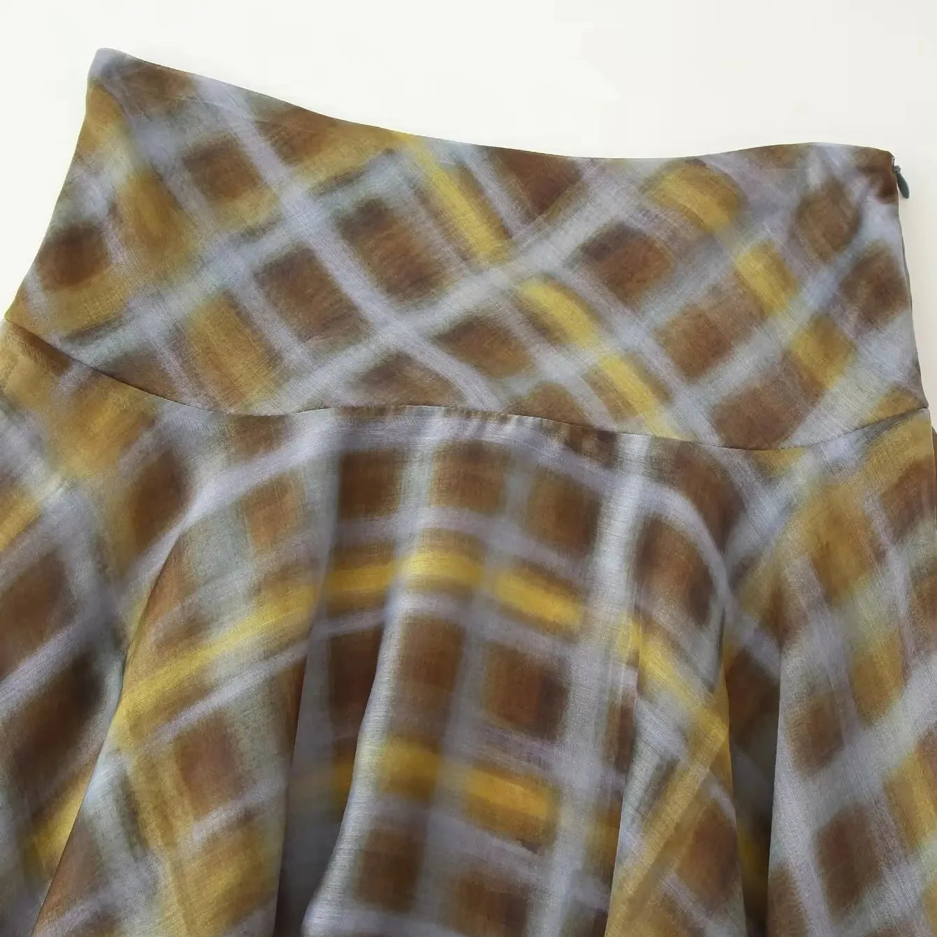 Y2K Asymmetrical Plaid Skirt