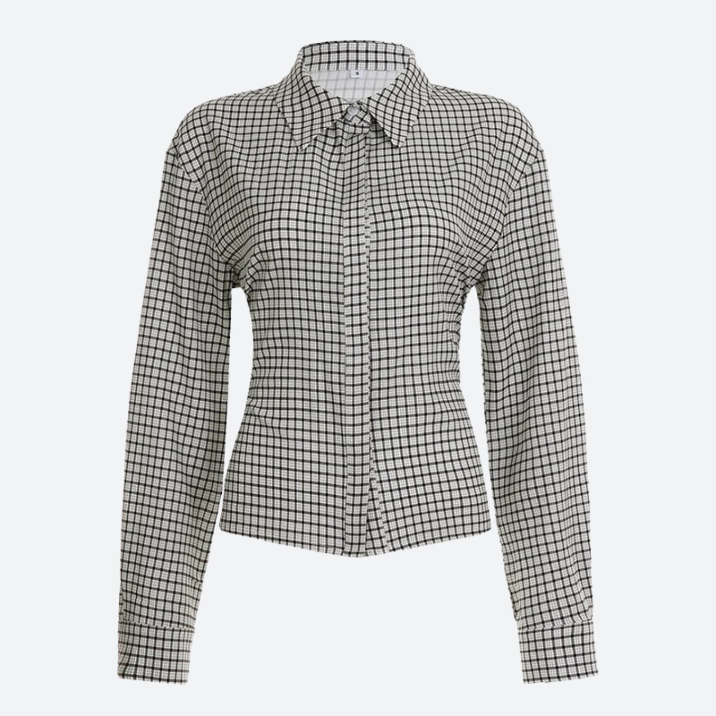 Y2K Back Tie Plaid Shirt