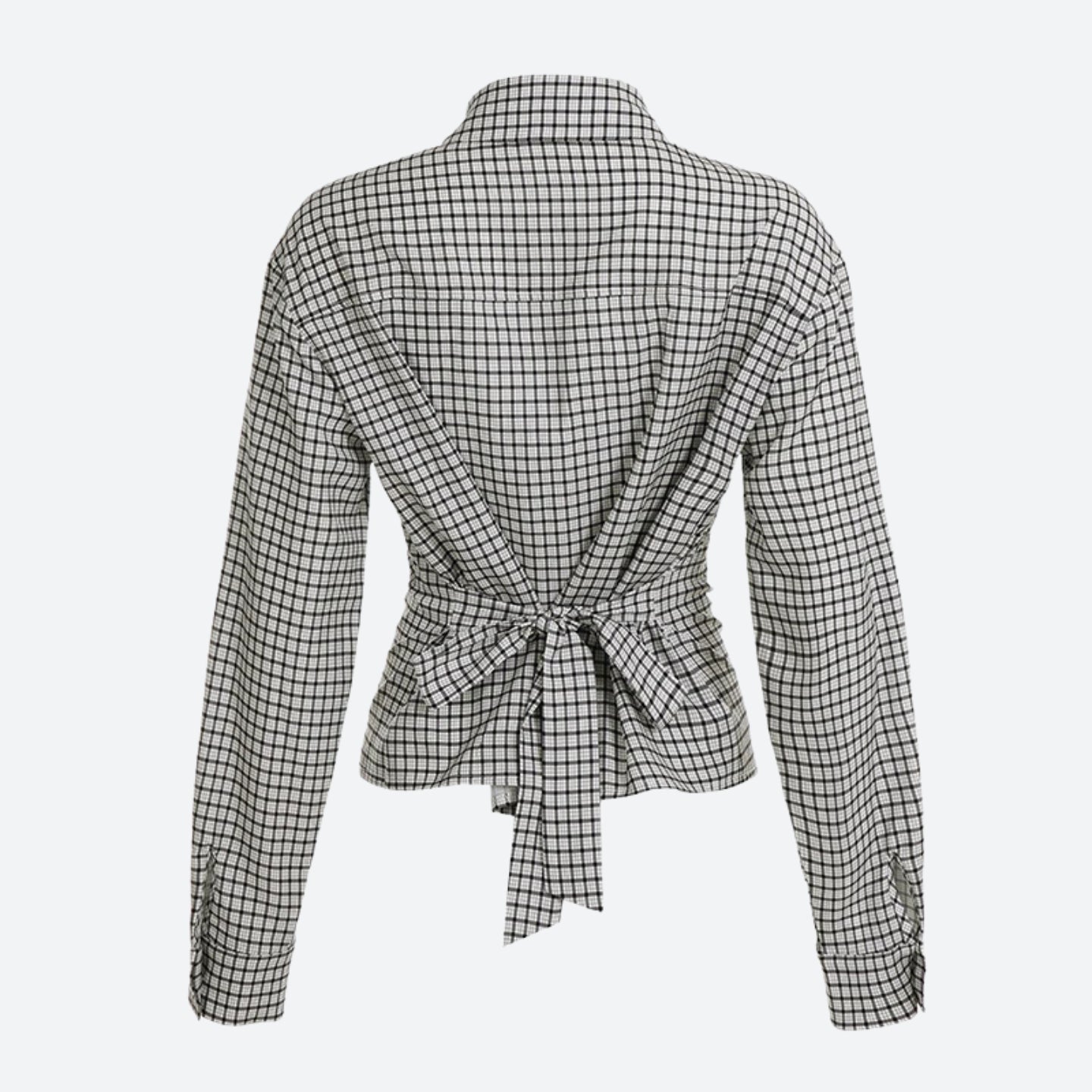 Y2K Back Tie Plaid Shirt