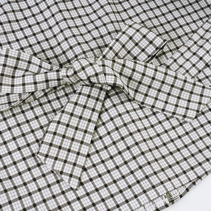 Y2K Back Tie Plaid Shirt
