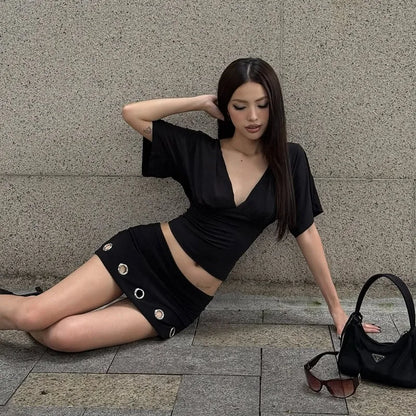 Y2K Backless Ruched Top