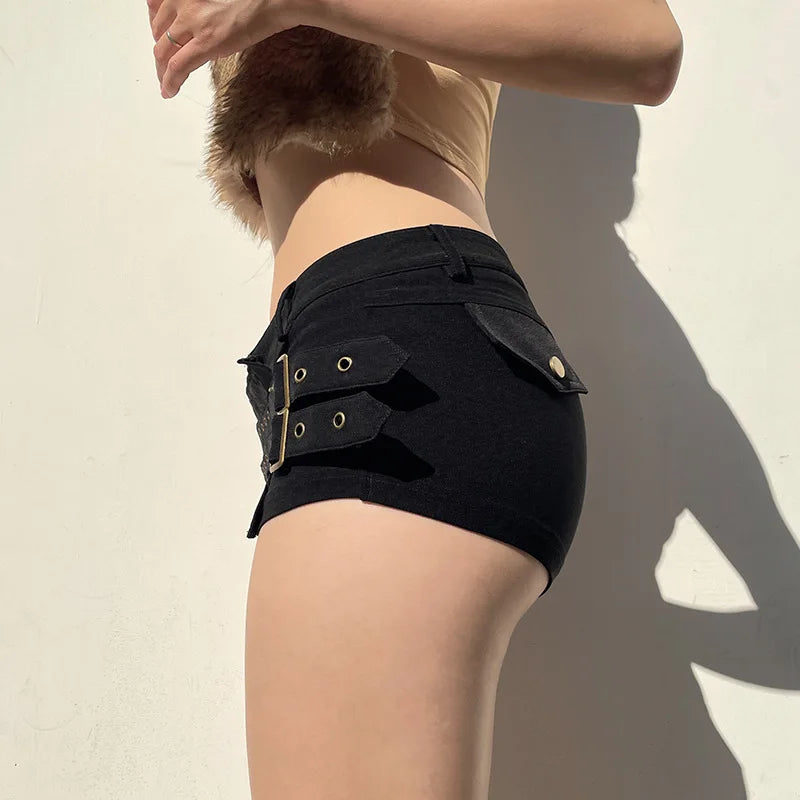 Y2K Baddie Buckle Shorts