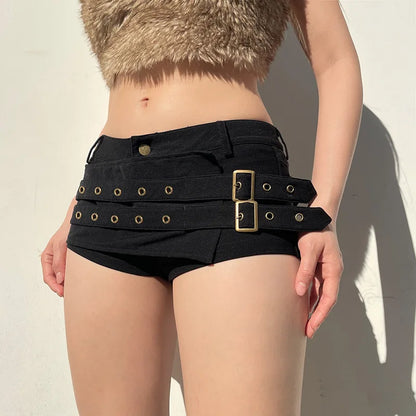 Y2K Baddie Buckle Shorts