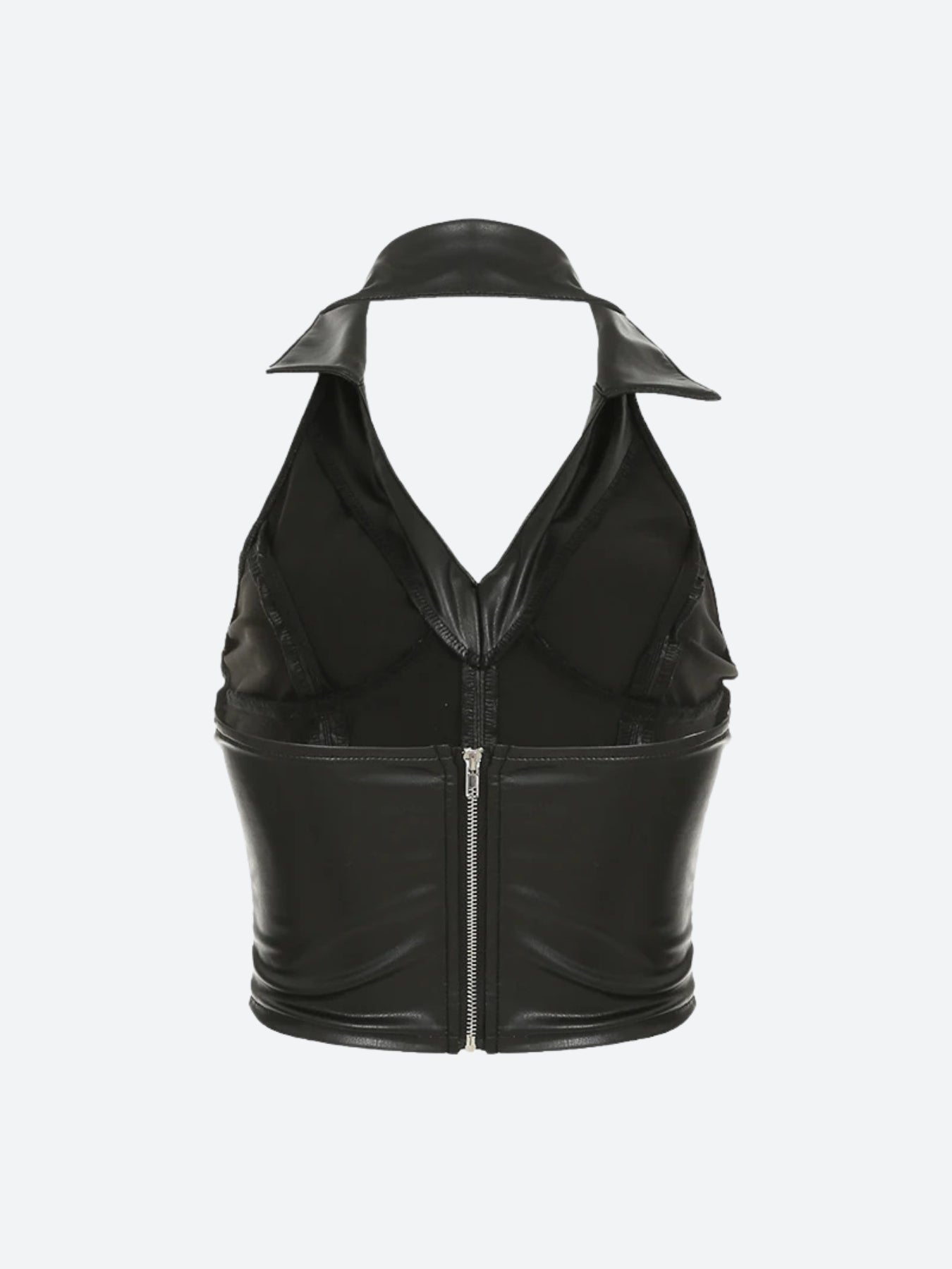 Y2K Baddie Faux Leather Crop Top