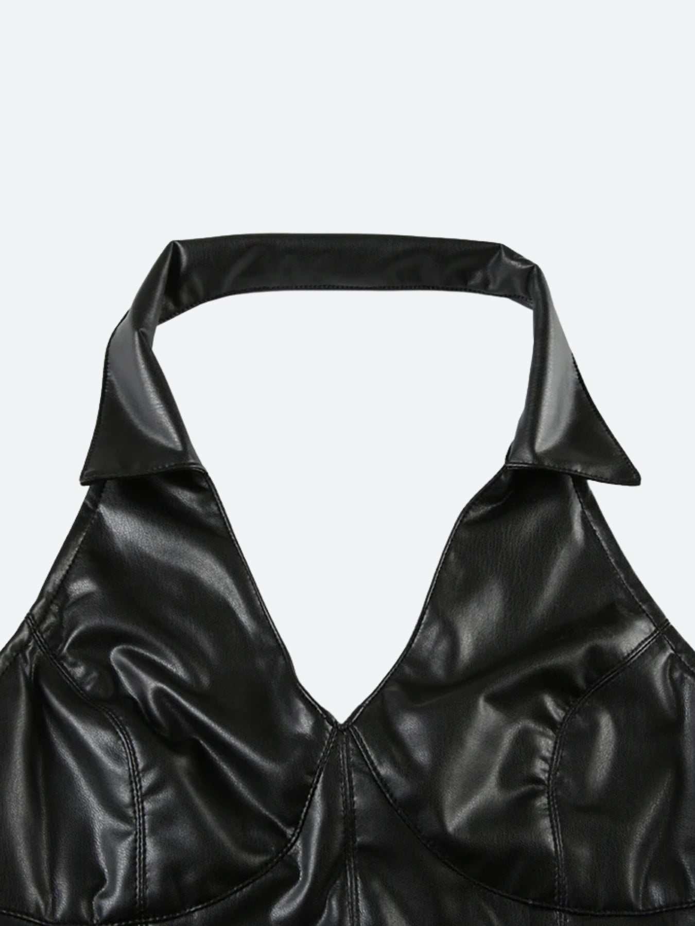 Y2K Baddie Faux Leather Crop Top