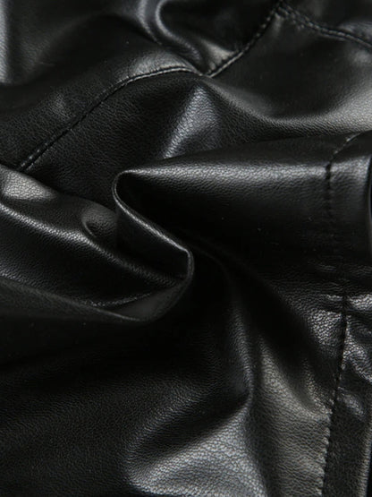 Y2K Baddie Faux Leather Crop Top