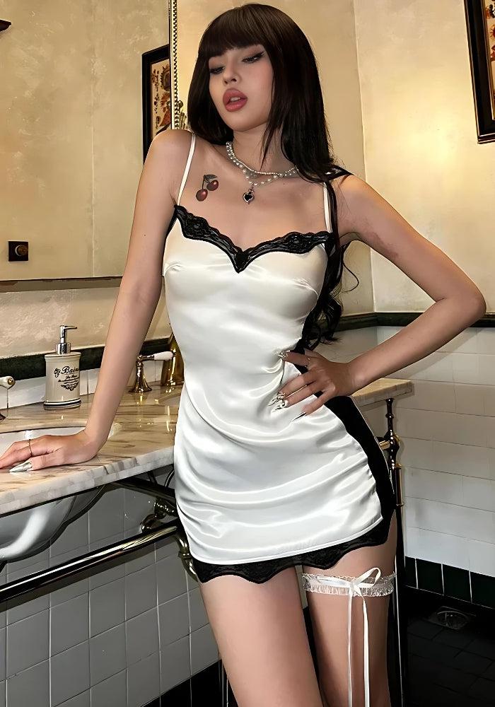 Y2K Baddie Lace Mini Dress