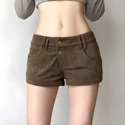 Y2K Baddie Leopard Corduroy Shorts