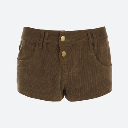 Y2K Baddie Leopard Corduroy Shorts