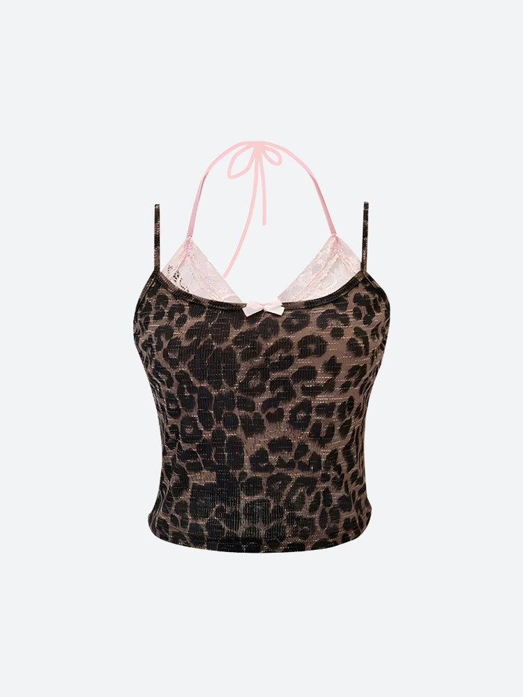Y2K Baddie Leopard Crop Top