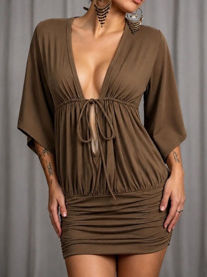 Y2K Baddie Plunge Mini Dress