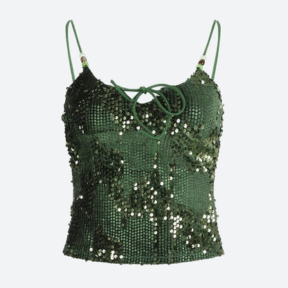 Y2K Baddie Sequined Top