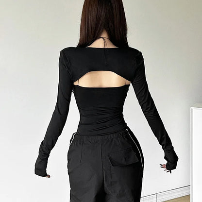 Y2K Baddie Sheer Shrug Top