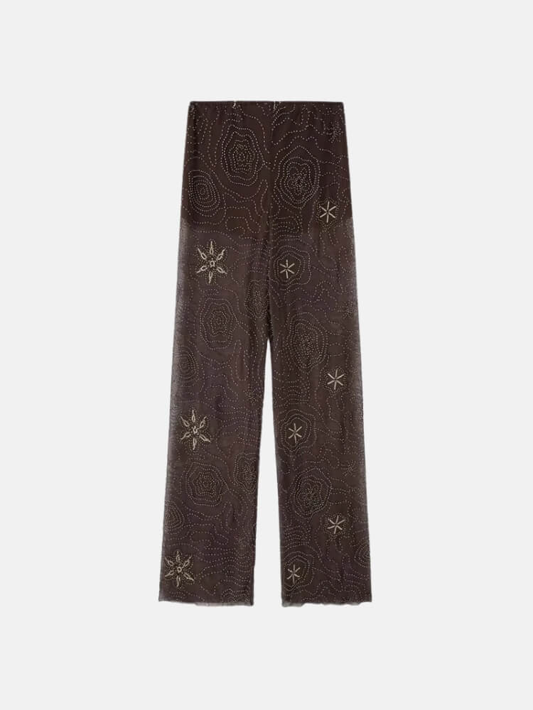 Y2K Beaded Scarf Top & Pants Two Piece Set