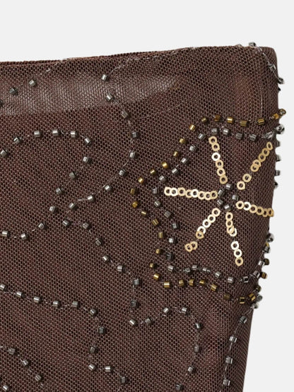 Y2K Beaded Scarf Top & Pants Two Piece Set