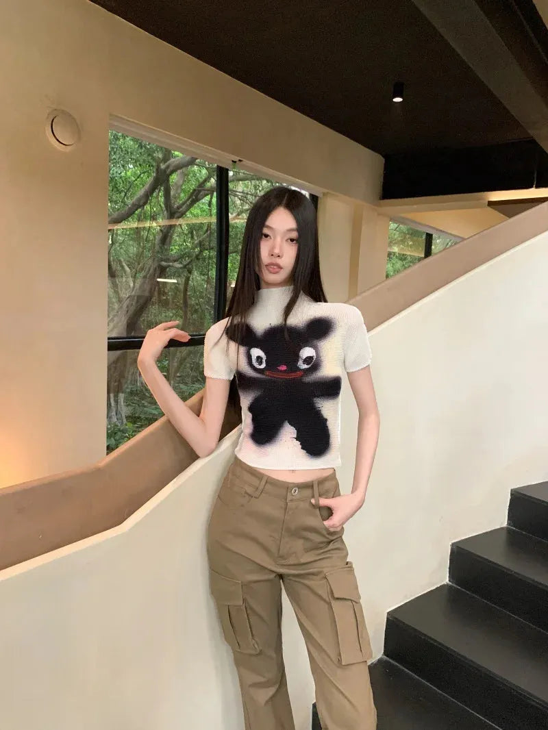 Y2K Black Monster Top