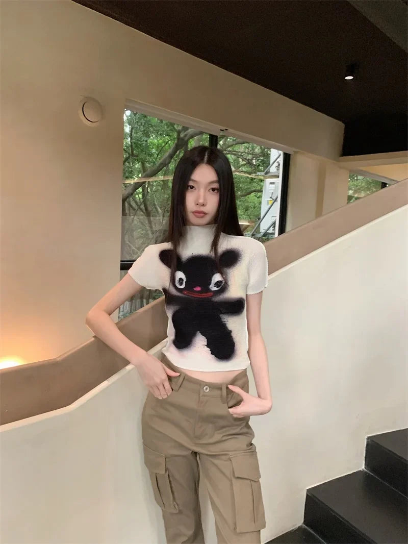 Y2K Black Monster Top