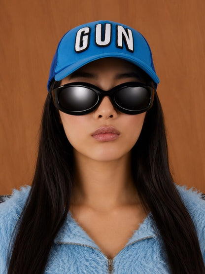 Y2K Black Wraparound Sunglasses