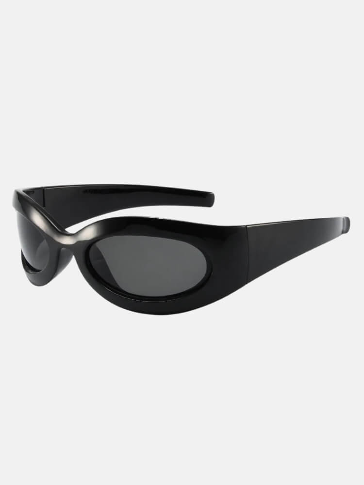 Y2K Black Wraparound Sunglasses