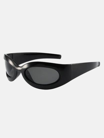 Y2K Black Wraparound Sunglasses