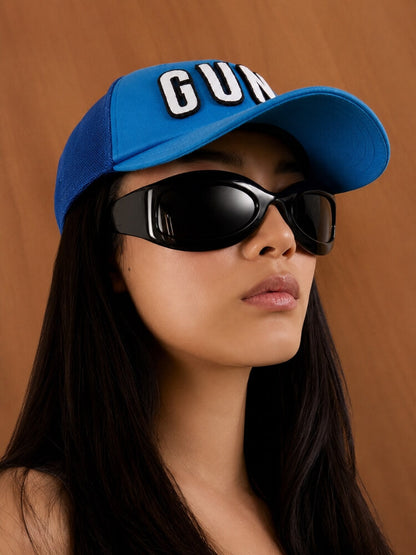 Y2K Black Wraparound Sunglasses