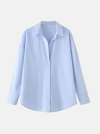 Y2K Blue Button Up Shirt
