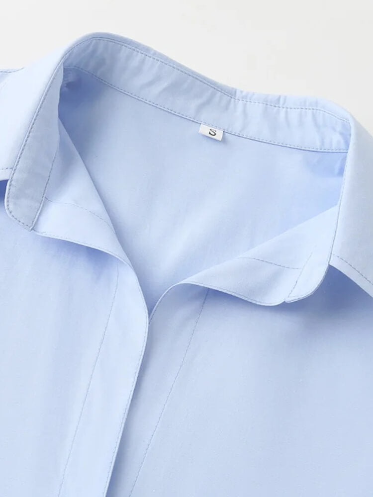 Y2K Blue Button Up Shirt