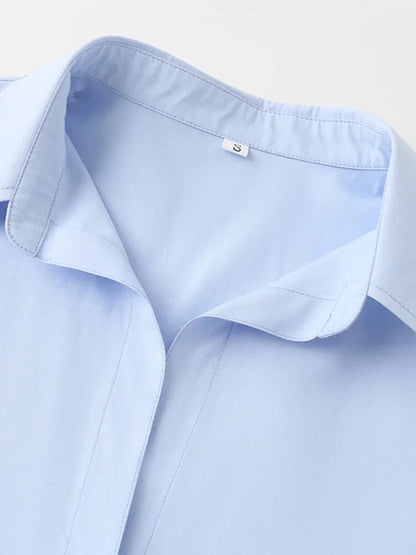Y2K Blue Button Up Shirt