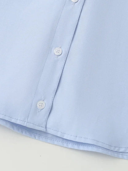Y2K Blue Button Up Shirt