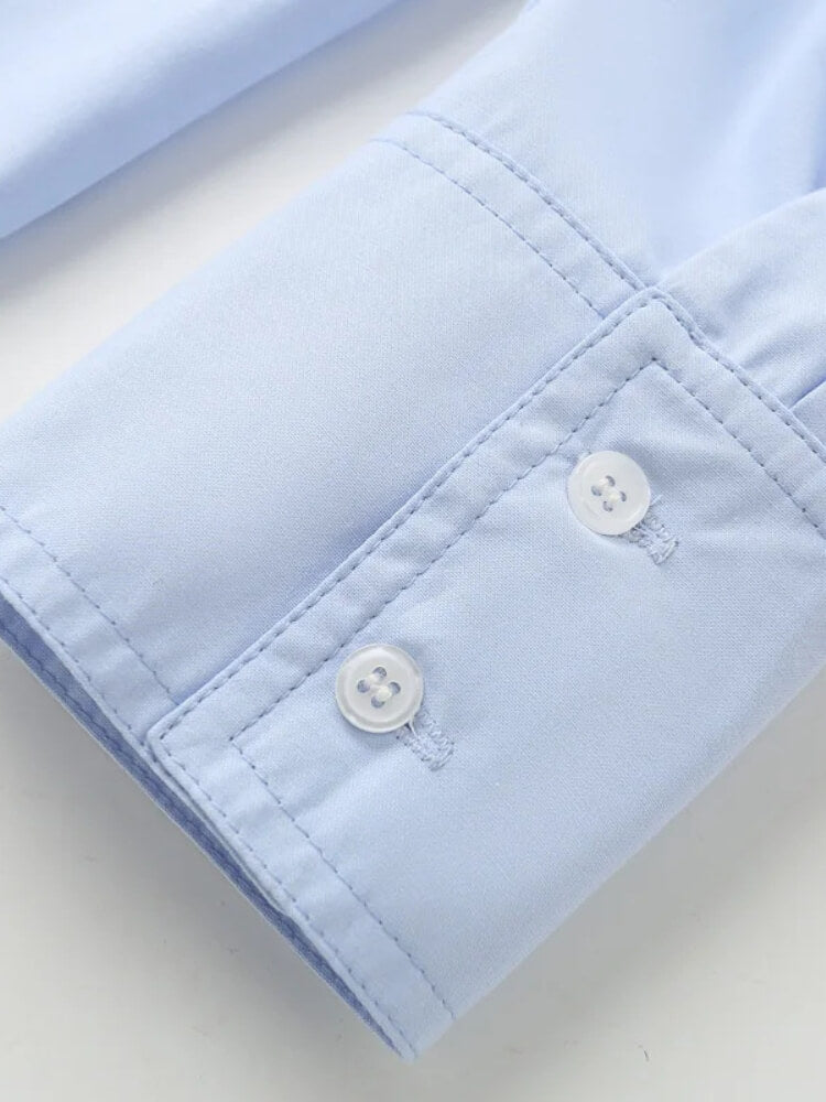Y2K Blue Button Up Shirt