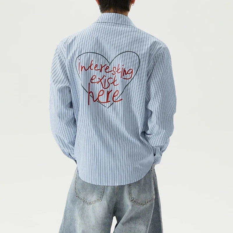 Y2K Blue Striped Shirt